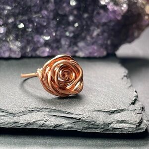 Wire Wrapped Copper
Rosette Ring Artisan Made
Cottagecore Jewelry